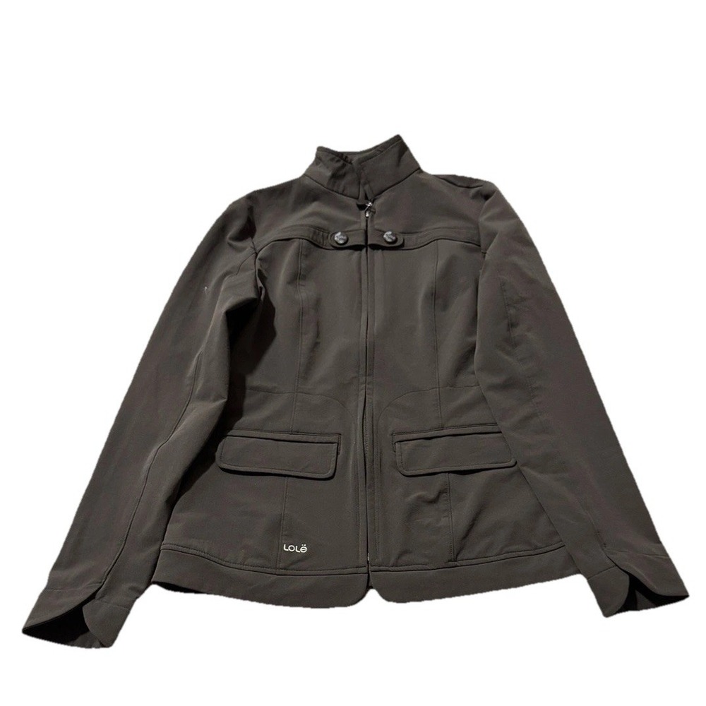 Lole‎ Full Zip Jacket Women Size 4 Brown UPF-50+ Stretch Wicking & Antibacterial